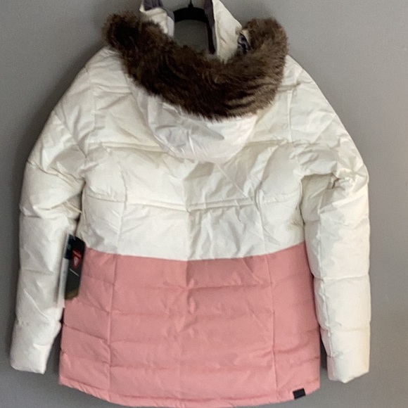 NWT ROXY CREAM AND PINK QUINN SNOWBOARD JACKET SIZE L - Picture 2 of 12